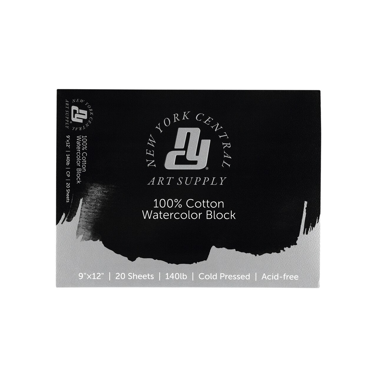 New York Central Watercolor Block, 140 lb Cold Press, 20 Sheets, Archival Watercolor Paper for Artists, Students, Gelatin Sized, Durable Water Color Paper, Suitable for Wet and Dry Media